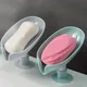 Leaf Shape Soap Box Drain Soap Holder Bathroom Accessories Suction Cup Soap Dish Tray Soap Dish For