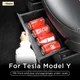 Scatola portaoggetti sotto il sedile per Tesla Model Y Juniper 2025 Contenitori organizer per console centrale Borsa per sedile posteriore anteriore Accessori per vassoio della spazzatura