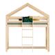 Lit cabane mi-hauteur 90x190 sommier inclus naturel