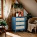 Farmhouse Rattan 3-Drawer Dresser, Blue