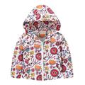 Eashery Lightweight Jacket for Boys Kids Print Water-Resistant Jacket Long Sleeve Cotton Pullover Jackets for Kids (Red 12-18 Months)