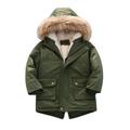 Eashery Boys Winter Jacket Water Resistant Puffer Coat Padded Puffer Jacket Fall Winter Pullover Tops Toddler Boy Jackets (Green 4-5 Years)