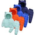 Godderr 2PCS Baby Newborn Winter Down Coats with Down Pants Outfits for Toddler Boys Girls Hoods Down Outerwear Jackets Winter Jacket Long Sleeve Casual Light Jacket for 9M-5Y