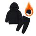 LYCAQL Toddler Boy Clothes Toddler Kids Babys Girls Boys Spring Winter Solid Warm Thick Long Sleeve Pants Hooded Hoodie (Black 8-9 Years)