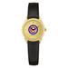 Women's Black Chicago Cubs Gold Dial Leather Wristwatch