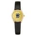 Women's Black Detroit Tigers Gold Dial Leather Wristwatch