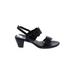 Munro American Sandals: Slingback Chunky Heel Boho Chic Black Solid Shoes - Women's Size 6 - Open Toe