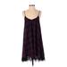 Express Casual Dress - Mini Scoop Neck Sleeveless: Purple Plaid Dresses - Women's Size X-Small