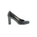 AK Anne Klein Heels: Pumps Chunky Heel Minimalist Gray Solid Shoes - Women's Size 8 - Round Toe