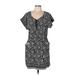 Gap Casual Dress - Mini V Neck Short sleeves: Black Dresses - Women's Size Large