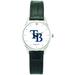 Women's Black Tampa Bay Rays Stainless Steel Watch with Leather Band