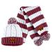 Women's WEAR by Erin Andrews White Washington Commanders Cable Stripe Cuffed Knit Hat with Pom and Scarf Set