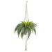 Nearly Natural 25 Fern Hanging Artificial Plant in Decorative Basket