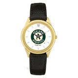 Men's Black Oakland Athletics Leather Wristwatch