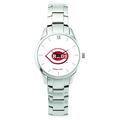 Women's Silver Cincinnati Reds Stainless Steel Bracelet Wristwatch