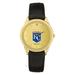 Men's Black Kansas City Royals Gold Dial Leather Wristwatch