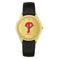 Men's Black Philadelphia Phillies Gold Dial Leather Wristwatch