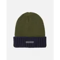 Men's Sealskinz Bacton Waterproof Cold Weather Roll Cuff Beanie - Olive Navy - Size: L/XL