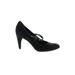 Ecco Heels: Slip-on Stilleto Cocktail Party Black Print Shoes - Women's Size 39 - Almond Toe