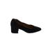 Lane Bryant Heels: Pumps Chunky Heel Work Black Solid Shoes - Women's Size 10 Plus - Almond Toe