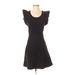 Victoria Beckham for Target Casual Dress - A-Line Scoop Neck Sleeveless: Black Print Dresses - Women's Size X-Small