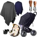felisun Privacy Nursing Covers for Breastfeeding(2Sets) Stroller Hooks for Hanging(2Sets) Little Bum Coolers for Car Seat(Animal White) Моsquitо Net for Stroller(Black) Stroller Cup Holder(Black)
