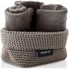 Häkelkorb BLOMUS "TELA", grau (taupe), B:9,2cm H:2,4cm T:24,5cm, Kunststoff, Aufbewahrungsboxen
