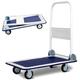 COSTWAY 150kg/300kg Folding Platform Trolley, Heavy Duty Hand Sack Truck with Handle & Bumper Strips, Rolling Flatbed Cart Dolly for Easy Transportation and Heavy Lifting (73x48x83cm, 150kg Capacity)