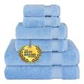 Cotton Paradise 6 Piece Towel Set, 100% Turkish Cotton Soft Absorbent Towels for Bathroom, 2 Bath Towels 2 Hand Towels 2 Washcloths, Sky Blue Towel Set