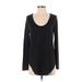 Athleta Long Sleeve T-Shirt: Black Solid Tops - Women's Size Small