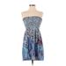 rue21 Casual Dress - A-Line Strapless Sleeveless: Blue Dresses - Women's Size Small