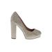 Mix No. 6 Heels: Pumps Platform Cocktail Party Gold Shoes - Women's Size 8 - Round Toe