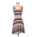 Ann Taylor LOFT Casual Dress - Mini Scoop Neck Sleeveless: Pink Dresses - Women's Size 00 Petite