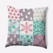 e by design Patchwork Indoor/Outdoor Throw Pillow Polyester/Polyfill blend in Pink | 18 H x 18 W x 7 D in | Wayfair O5PHGN1589P1-18