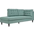 Carson Carrington Humlebaek Empress Upholstered Fabric Chaise by Modway Polyester/Wood in Blue | Wayfair EEI-2611-LAG