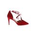Halogen Heels: D'Orsay Stilleto Feminine Red Print Shoes - Women's Size 11 - Pointed Toe