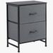 Ebern Designs Devos 2 - Drawer Nightstand w/ High Feet Metal in Gray | 25.2 H x 18.9 W x 11.8 D in | Wayfair 22DF218CB9CA4F9F8DD6C13E342DED39