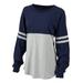 Boxercraft BW3514 Women's Pom Long Sleeve Jersey T-Shirt in Navy Blue/Oxford size Large | Cotton