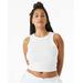 Bella + Canvas 1019 Women's Micro Ribbed Racerback Tank Top in Solid White Blend size Large | Cotton/Polyester