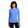 District DT110 Women's Perfect Blend CVC Long Sleeve Top in Heathered Royal Blue size 3XL | Cotton/Polyester