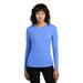 District DT110 Women's Perfect Blend CVC Long Sleeve Top in Heathered Royal Blue size XL | Cotton/Polyester