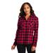 Port Authority LW669 Women's Plaid Flannel Shirt in Red/Black Buffalo Check size Large | Cotton/Polyester Blend