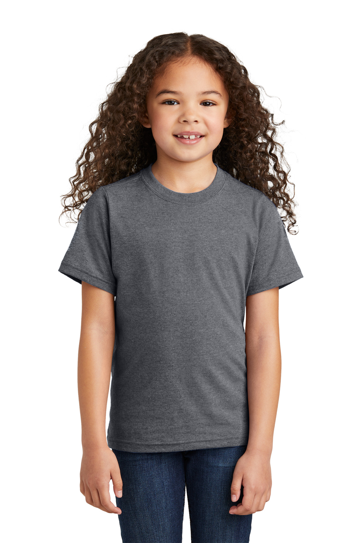 Port & Company PC330Y Youth Tri-Blend Top in Graphite Grey size Small | Triblend