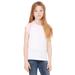 Bella + Canvas 9020 Girl's Baby Rib Cap Sleeve Contrast Raglan Top in White/Pink size 14/16 | Cotton