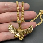 Koreanische Steinadler Halskette 24 Karat vergoldete Halskette Herren Anhänger Schmuck Geschenk 50cm