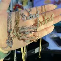 One Piece Customized Personalized Zirconia Monogram Name Customized Necklace DIY Name with Diamond