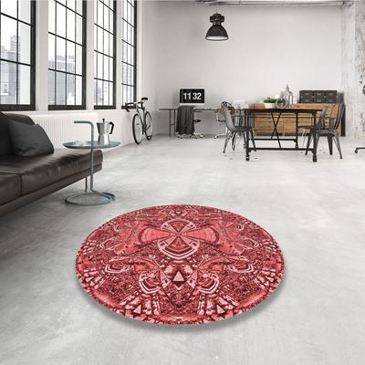 Ahgly Company Machine Washable Transitional Red Area Rugs