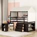 Twin Size Loft Bed Wood Platform Bed w/ Rolling Cabinet, Shelf & Tent