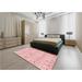 Ahgly Company Machine Washable Transitional Light Rose Pink Area Rugs