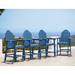 LUE BONA Outdoor Plastic Adirondack Chairs Bar Stool Bar Height Arm Chairs with Cup Holder for Balcony, Deck, or Patio（Set of 4）